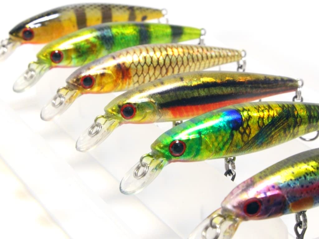 wLure Minnow Crankbait for Bass Fishing Bass Lure Jerkbait Fishing Lure (HM762KB, with Tackle Box)