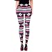 Ensasa Womens Autumn Winter Snowflake Graphic Printed Stretchy Leggings Pants, Black Red Flake Small