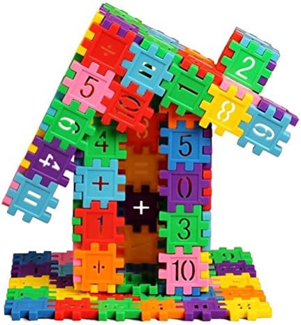 130 pc Children's Plastic Play Puzzle Educational Building Blocks Bricks Toys-Occupational Therapy - Matching Fine Motor Toy for Toddlers Preschoolers