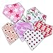 Baby Bandana Drool Bibs By Daulia, Girls 7-Pack Absorbent Organic Cotton, Cute Baby Gift for Girls