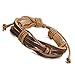 ORAZIO 8PCS Leather Bracelet for Men Womens Braided Rope Bangle Cuff Bracelet,7.5-8.5 Inches Adjustable