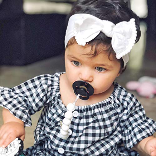 Modern Pacifier Clip for Baby - 100% BPA Free Silicone Beads - Unique LILAC color 2-in-1 Binky Holder for Newborn - Infant Baby Shower Gift - Universal fit MAM - Philips Avent - Thumbnail 7