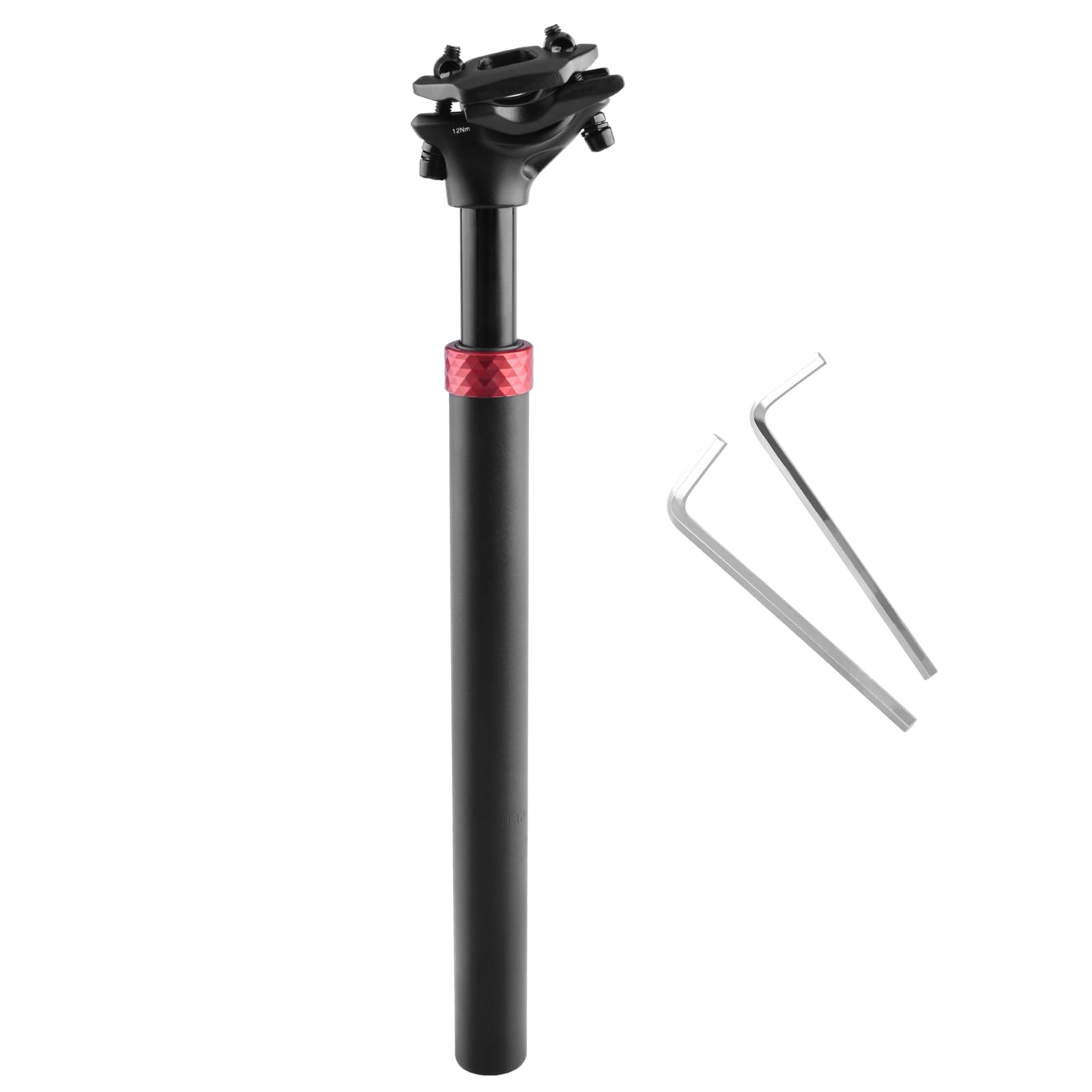 TRIWONDER Bike Seat Post Suspension Seat Post 350mm Bicycle Shock Absorber Seat Tube 27.2 28.6 30.4 30.9 31.6mm Aluminum Alloy Seatpost for MTB Road Bike (Black, 27.2mm) — image 1