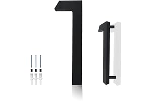 Hvatry House Numbers for Outside, 6 inch Modern Floating Address Numbers for Front Door, Street, Apartment, Farmhouse, High Visibility Numbers Enhance Home's Exterior Charm, Black(House Numbers 1)