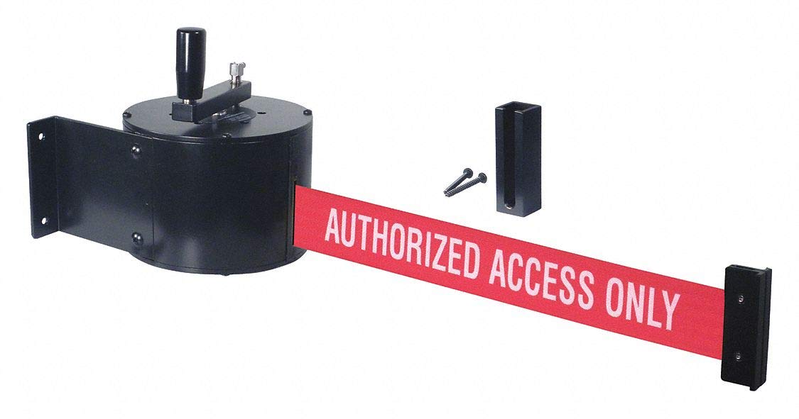 Retractable Belt Barrier, 50 ft, Black Industrial & Scientific