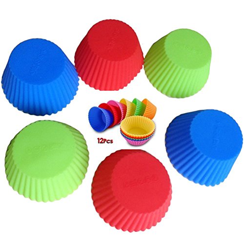 9Snail Silicone Muffin Cases Cake Cupcake Liner 12Pcs/set, Baking Mold Round Shape(Color: Multicolor Random)