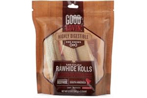 Good Lovin' Highly Digestible Rawhide Rolls for Dogs 12 oz. Count of 5