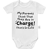 Qixiaccvk My Parents Think That They are in Charge That's So Cute Bodysuit, Funny Baby Pride Outfit, Infant Fashion Clothing