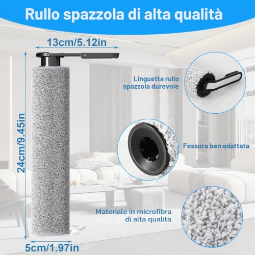 Replacement Brush and Filter Accessories for Tineco Floor One S5/S5 Pro/S5 Pro 2-2 Brushes and 3 Filters (Not Compatible with S5 Combo) for Wet and Dry Vacuum Cleaners