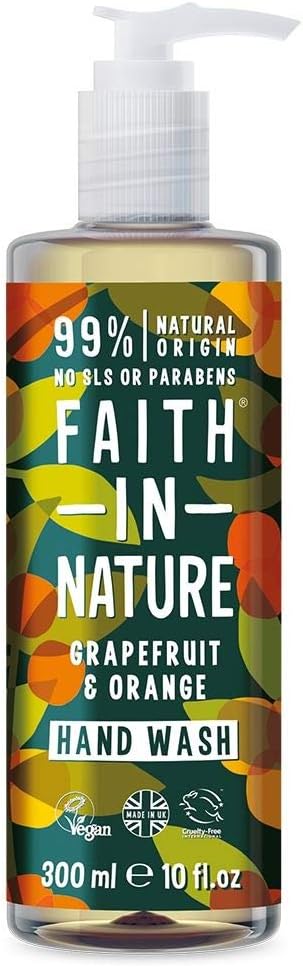 Faith in Nature Grapefruit Orange Hand Wash 300ml Vegan Cruelty Free SLS