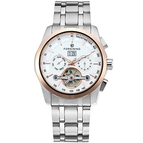 Forsining Hombres de acero inoxidable analógico automático Tourbillon reloj de pulsera fsg9404 m4t2 - Imagen 3