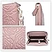 BOSTANTEN Leather Wallets Camellia Pattern Zipper Handbags with Wristlet for Women Taro Pink