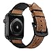 OUHENG Compatible with Apple Watch Band 42mm 44mm, Sweatproof Genuine Leather and Rubber Hybrid Band Strap Compatible with iWatch Series 5 Series 4 Series 3 Series 2 Series 1, Brown primary