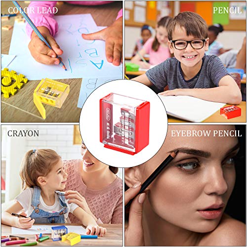 image for Outus 12 Pieces Manual Pencil Sharpener Portable 3 Holes Rust-proof Sp