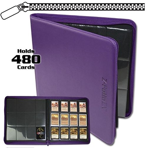 BCW Z-Folio LX Zipper Portfolio Purple 12 Pocket Playset 