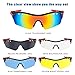 poshei Polarized Sports Sunglasses, P01 Outdoor Sun Glasses with 5 Interchangeable Lenses for Men Women Baseball Cycling Fishing Golf (Black&Red)
