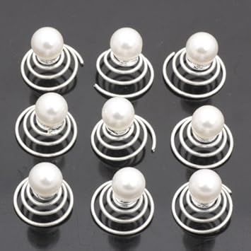 Catalina White Faux Pearl Hair Twists Pack Of 12 Wedding Hair