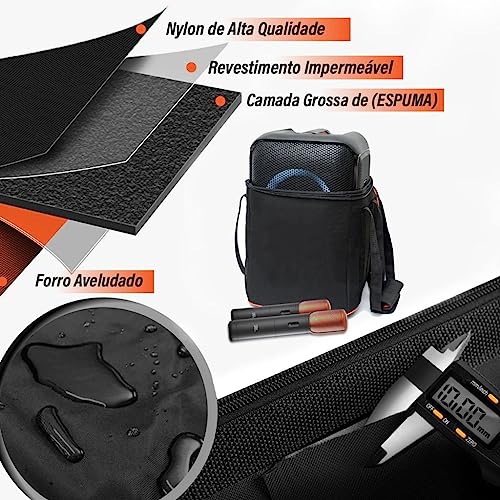 Case Bolsa Bag Polo Culture Compatível com Partybox Encore C/Bolso P/Microfones