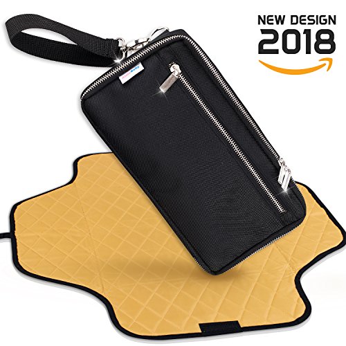 AlmaBaby Portable Changing Pad Diaper Clutch â€“ Lightweight Padded Travel Mat â€“ Compact Size Doubles as Car, Diaper Bag, and Stroller Organizer â€“ Great for New Parents and Baby Shower Gifts