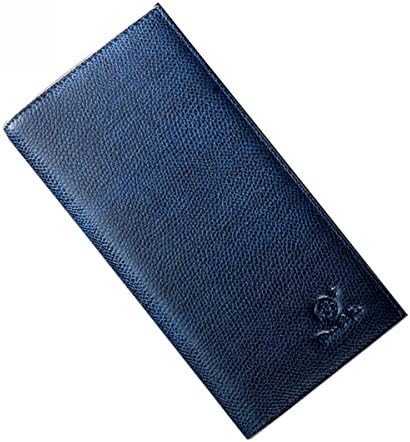 Lt Tribe Compact Bifold Leather Wallet Passcase Card Case for Men and Women Navy Blue QB001
