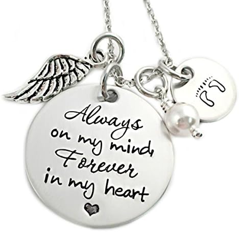 Always On My Mind, Forever In My Heart - Memorial Necklace - Hand Stamped Personalized Jewelry