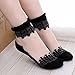 Floosum 4 to 6 Pairs Lace Socks Transparent Ultra Thin Fishnet Socks Elastic Short Mesh Sheer Socks for Women