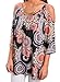 MICHEN Women Casual Loose 3/4 sleeve Cold Shoulder Floral Print Top Blouses(M,Black)