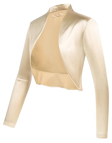 gold bolero jackets for evening dresses Sequin Bedazzled Long Sleeve Bolero main image 1