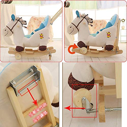 Schaukelpferd Schaukeltier Trojanische Kinder Mit Schubstange doppeltem Verwendungszweck Musik Baby Schaukelstuhl Baby… – Bild 6