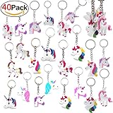 40 Pcs Rainbow Unicorn Keychains Birthday Party Favor Supplies Classmates Sharing School Bag Decoration Unicorn Theme Party Invitation Tickets