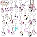 40 Pcs Rainbow Unicorn Keychains Birthday Party Favor Supplies Classmates Sharing School Bag Decoration Unicorn Theme Party Invitation Tickets