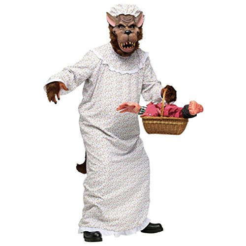Fun World Mens Big Bad Granny Wolf Halloween Party Costume Set