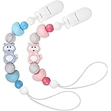 Pacifier Clips Strap for Twin,Doormoon Silicone Teething Beads Paci Clip Baby Binky Holder Soothie Teethers Toys for Shower G