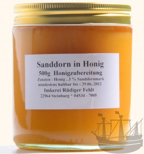 Sanddorn in Honig, Norddeutsche Spezialität, 500g