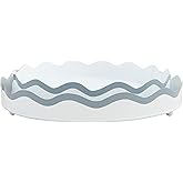 Mud Pie Scalloped Metal Tray Set; small 2" x 15" dia | large 2" x 17" dia