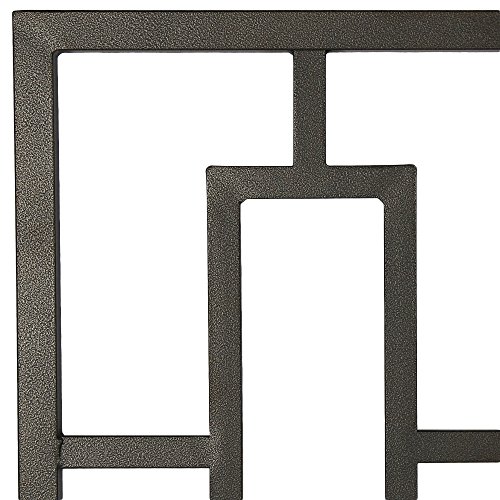 Fashion Bed Group Miami Complete Metal Bed and Steel Support Frame with Geometric Designed Grills and Squared Tubing, Coffee Finish, King