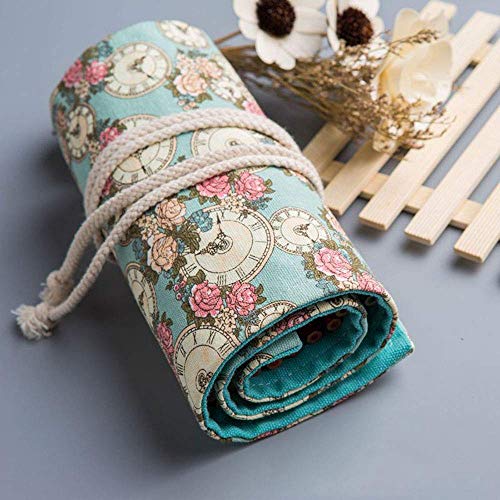 Eforstore Canvas Pen Roll Pencil Case Pencil Case Roll Pencil Case - Thumbnail 5