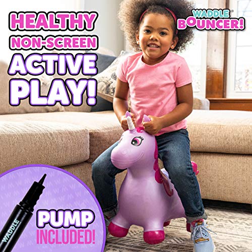 WADDLE Bouncy Hopper Inflatable Hopping Animal, Indoors and Outdoors