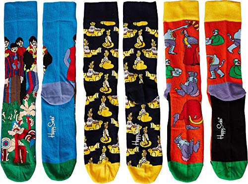 Happy Socks Men's Beatles EP Collector's Box 3-Pack Assorted Men's Shoe Size 10-13