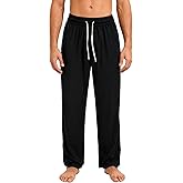 HEIJING Men's Loose Fit Hiking Pants Breathable Quick Dry Baggy Sweatpants Open Bottom Sweatpants Straight Wide Leg (S-4XL)