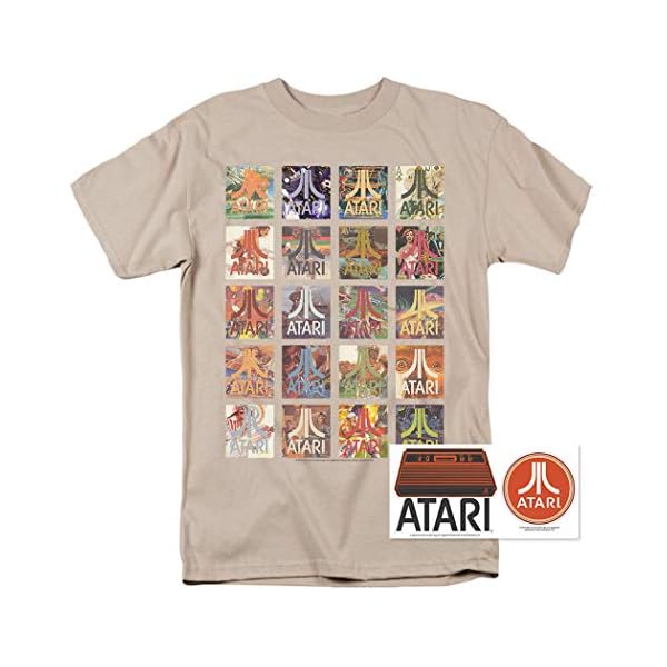 Atari Logo Retro Video Game Covers T Shirt & Stickers - Image 3
