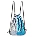 MHJY Sequin Bag Mermaid Drawstring Backpack Sports Beach Dance Bag (Lake Blue/Sliver)