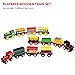 Playbees 12 Piece Wooden Train Cars Magnetic Set Includes 3 Engines, Magnet Train Toy Collection for Toddler Boys and Girls, Compatible with Most Name Brand Wood Tracks