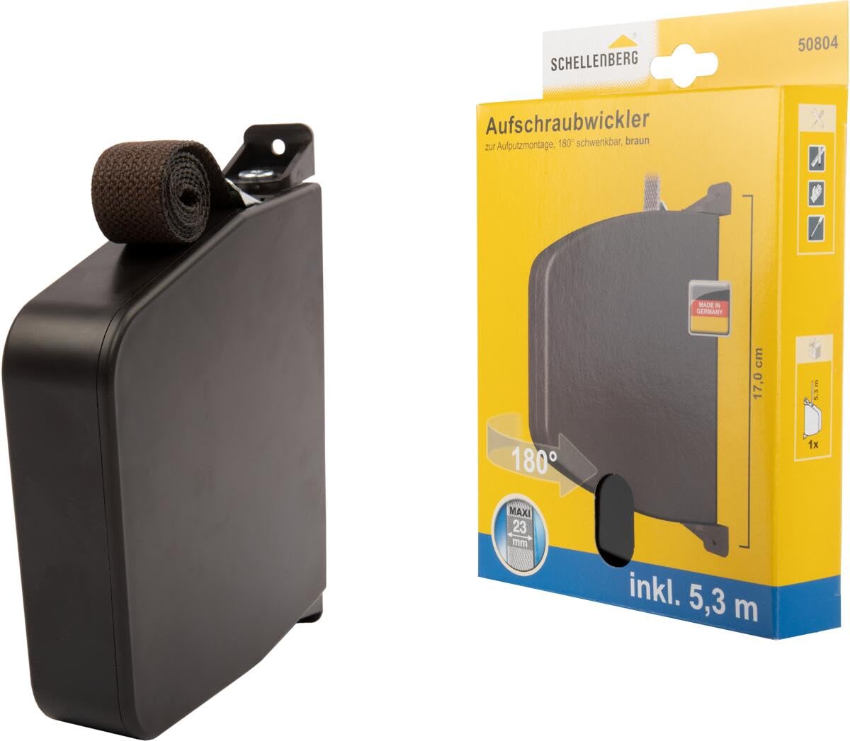 Schellenberg 50804 Roller Shutter Winder Box Maxi, Rotatable, Brown