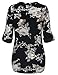 Youtalia Womens Dressy Casual Blouses Loose V Neck 3/4 Sleeve Tops Tunics,Multicolor Black,m