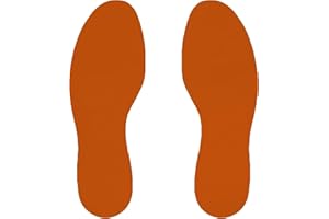 ifloortape 9.5" Orange Footprints for 5S Lean Organization Floor Marking,Industrial Adhesive with Removable Liner,Ideal for Warehouse, Factory & Office - 6 Pcs (3 Pairs)