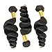 JINREN (TM) Brazilian Virgin Hair Loose Wave Hair Weave 3 Bundles 300g Unprocessed Loose Deep Wave Virgin Human Hair Weave Natural Black 10-28inch (10inch 10inch 10inch)