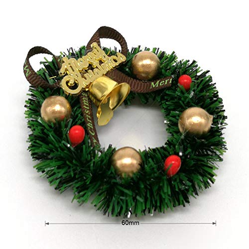 Wichtelhaus wichtel zubehör weihnachten weihnachtsgirlande Puppenhaus Zubehör 6 cm Mini Weihnachtskranz Miniatur… – Bild 5