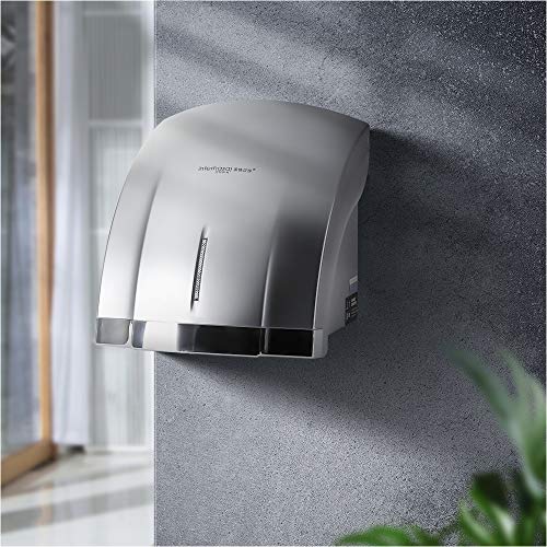 interhasa! Commercial Hand Dryer, 1800W High Speed Automatic Electric Hand Dryer for Bathrooms Commercial (Silver)