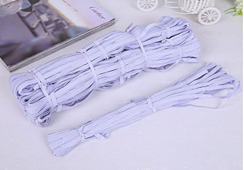 White / Black 5.5 Yards 5 meters Length 1/4" 0.6cm Width Elastic Cord Elastic Band Elastic Rope Bungee Heavy Stretch Knit Elastic Spool